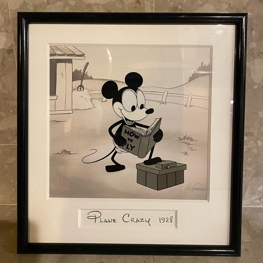 Disney Sericel - Pilot Mickey - Plane Crazy 1928 - Disney Store - 1998